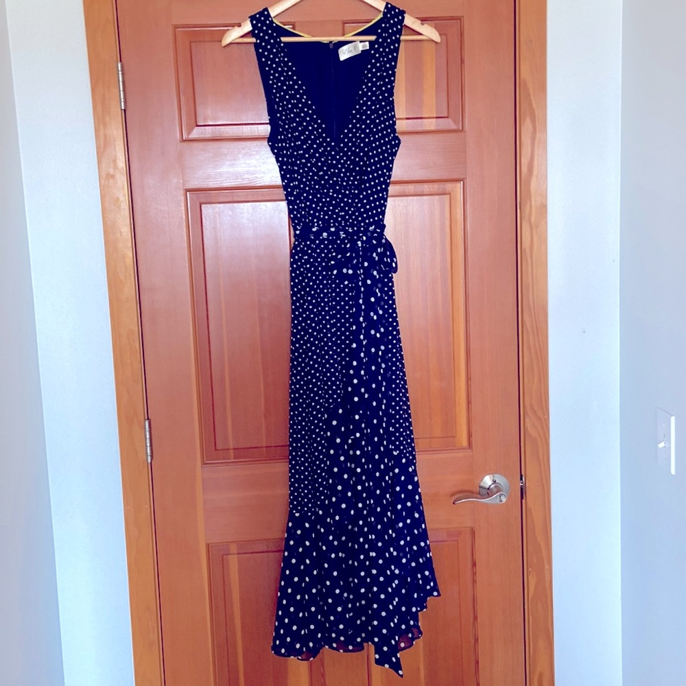 Women faux wrap hi-lo dress